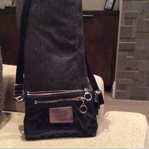 Coach Black silver crossbody bag purse